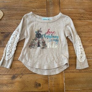 Southern Grace Tan Kids Long Sleeve Tee